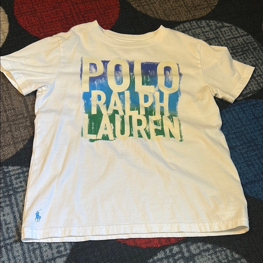 Polo by Ralph Lauren White and Blue Short Sleeve Tees